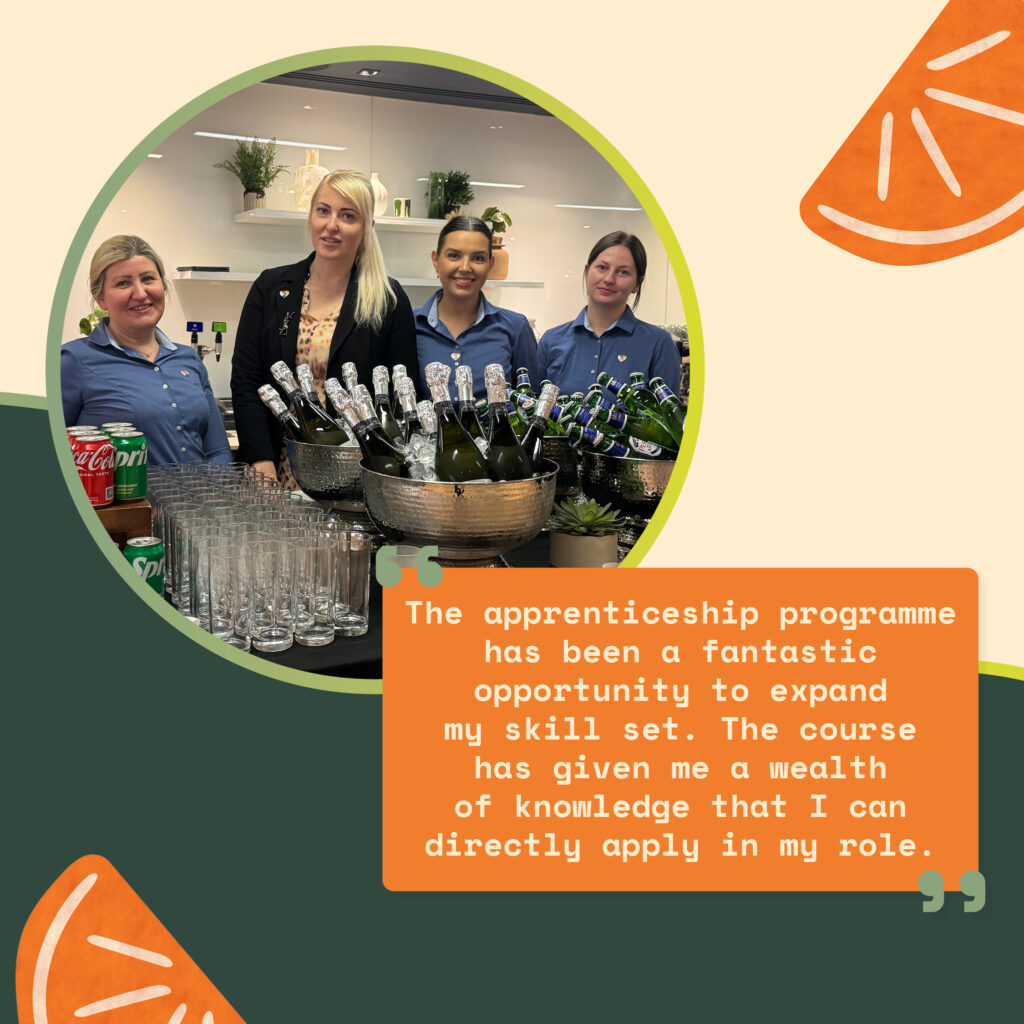 "The apprenticeship programme has been a fantastic opportunity opportunity to expand my skill set. The course has given me a wealth of knowledge that I can directly apply in my role."