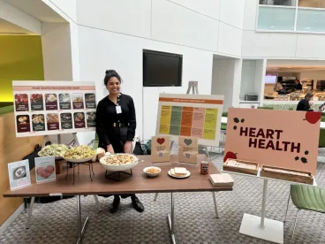 Pop-up event table and dietitian Roshni 