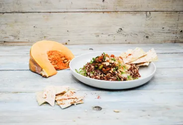 brown rice butternut squash flatbread