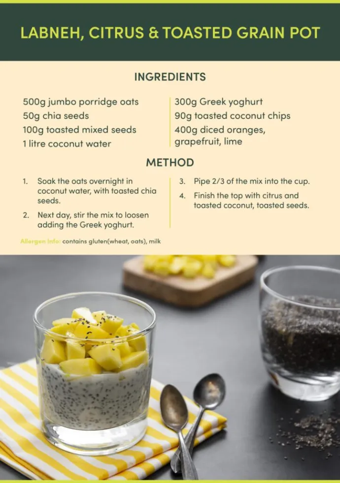 labneh, citrus and toasted grain pot